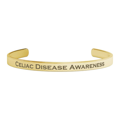 Personalized Celiac Disease Awareness Cuff Bracelet - BluSparkle