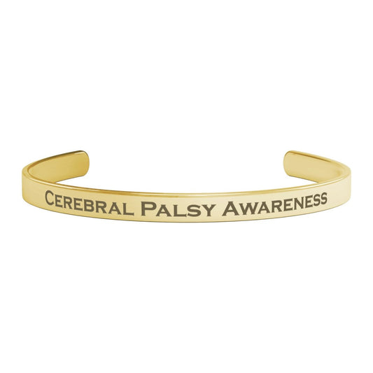 Personalized Cerebral Palsy Awareness Cuff Bracelet - BluSparkle