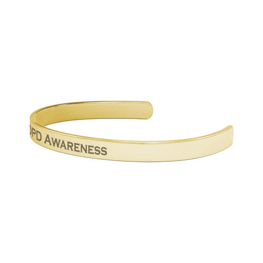 Personalized COPD Awareness Cuff Bracelet - BluSparkle