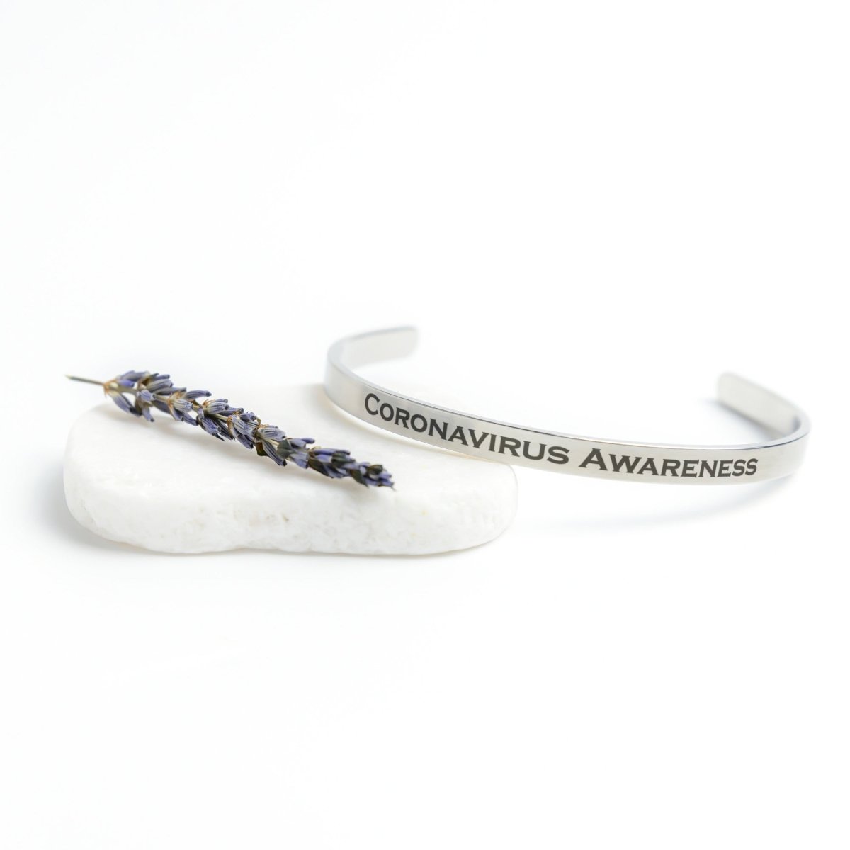 Personalized Coronavirus Awareness Cuff Bracelet - BluSparkle