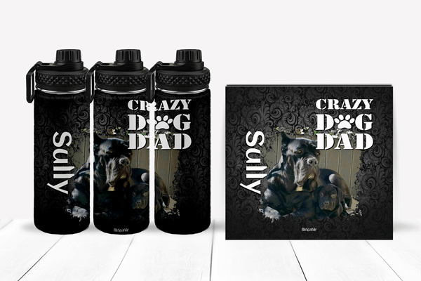 Personalized Crazy Dog Dad Tumblers and Water Bottles - BluSparkle