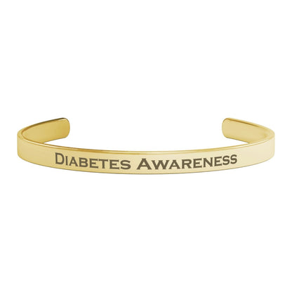 Personalized Diabetes Awareness Cuff Bracelet - BluSparkle