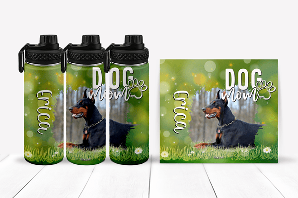 Personalized Dog Mom Tumblers and Water Bottles - BluSparkle