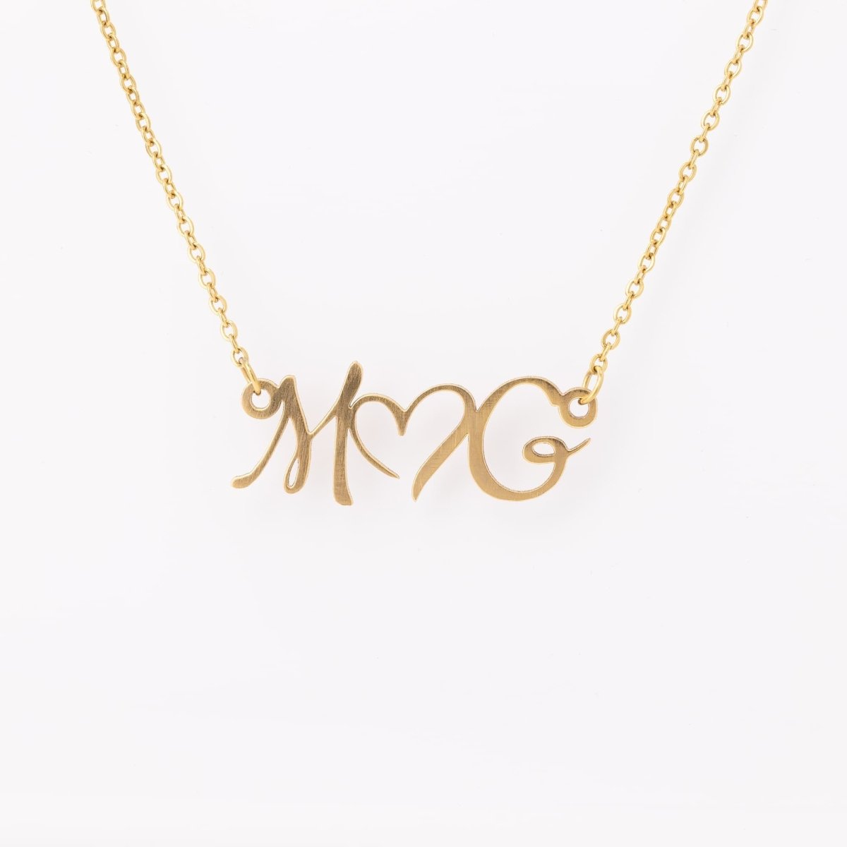 Personalized Double Initial Heart Necklace - BluSparkle