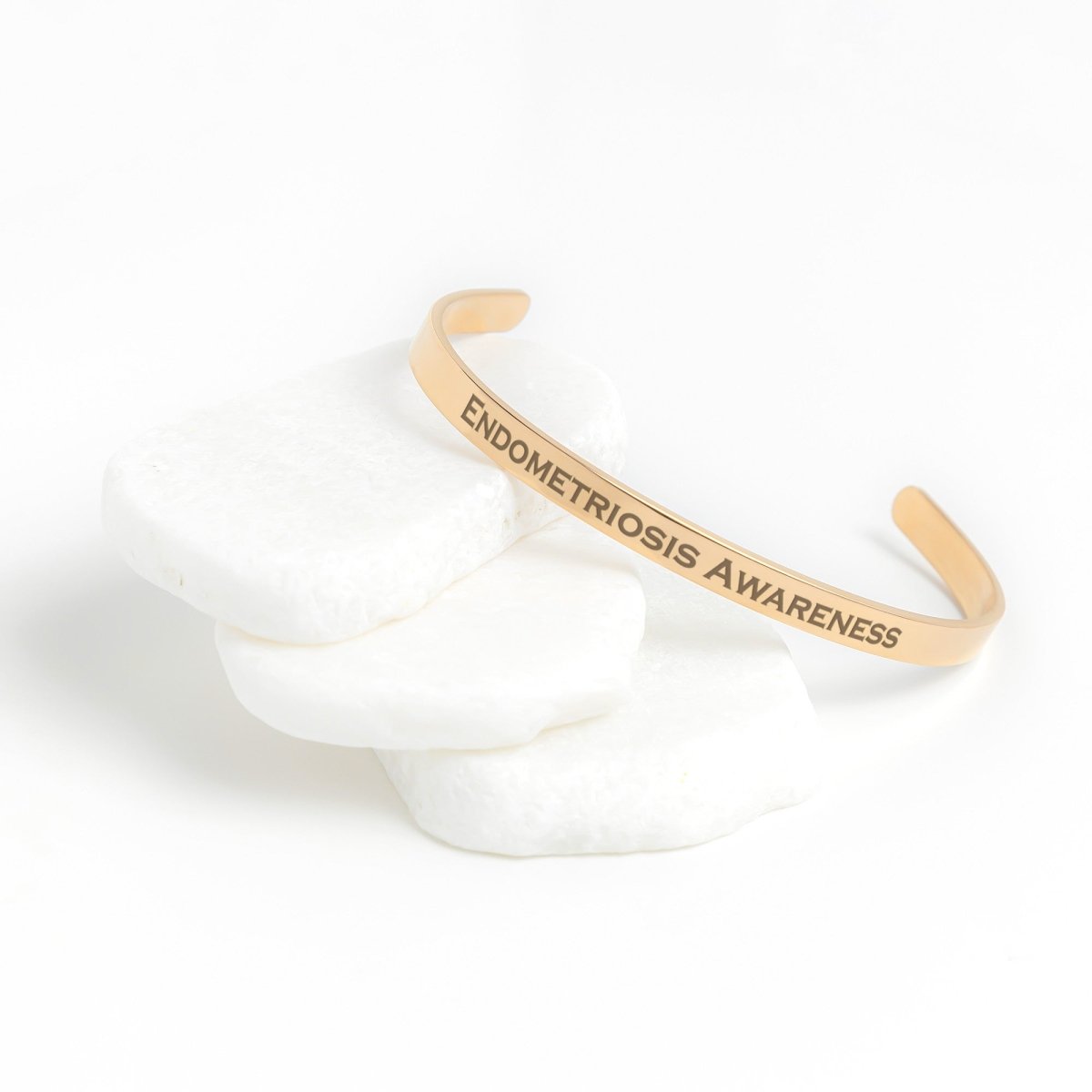 Personalized Endometriosis Awareness Cuff Bracelet - BluSparkle