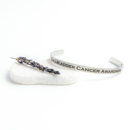 Personalized Gallbladder Cancer Awareness Cuff Bracelet - BluSparkle