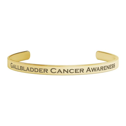 Personalized Gallbladder Cancer Awareness Cuff Bracelet - BluSparkle