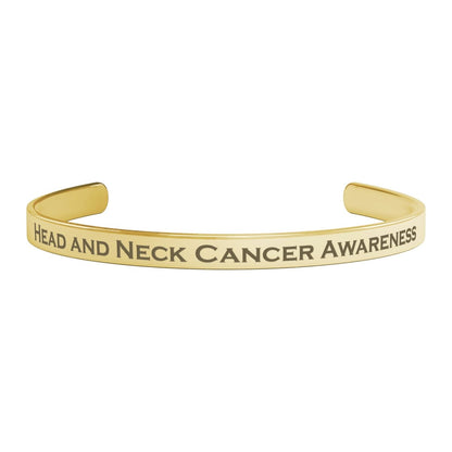 Personalized Head and Neck Cancer Awareness Cuff Bracelet - BluSparkle