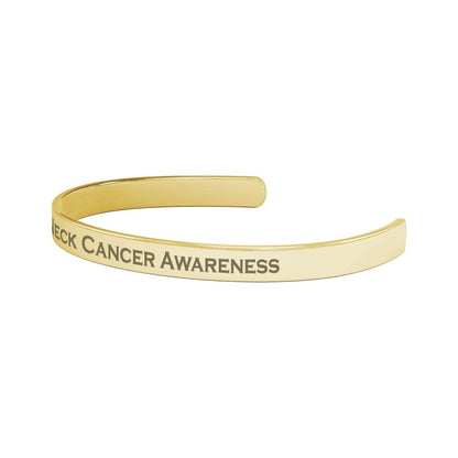 Personalized Head and Neck Cancer Awareness Cuff Bracelet - BluSparkle