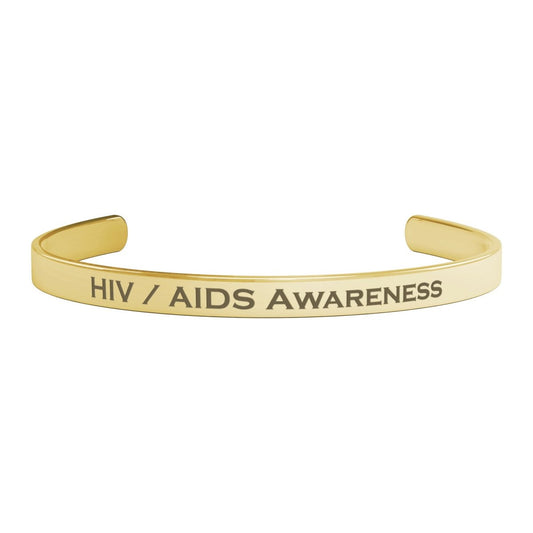 Personalized HIV / AIDS Awareness Cuff Bracelet - BluSparkle