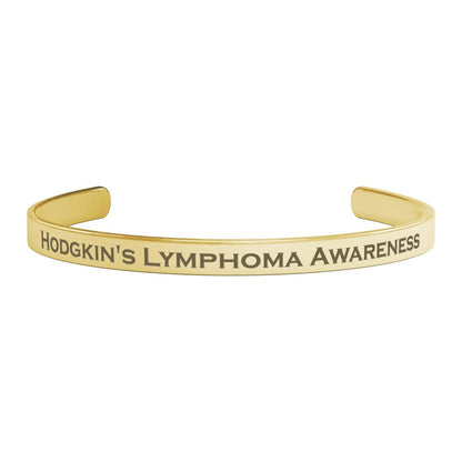 Personalized Hodgkin's Lymphoma Awareness Cuff Bracelet - BluSparkle