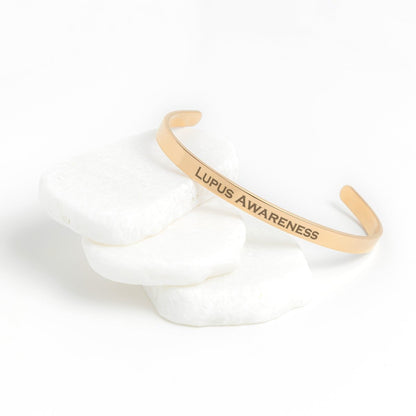 Personalized Lupus Awareness Cuff Bracelet - BluSparkle