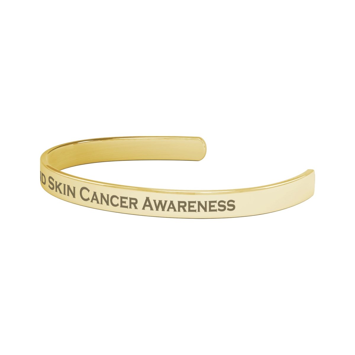 Personalized Melanoma and Skin Cancer Awareness Cuff Bracelet - BluSparkle