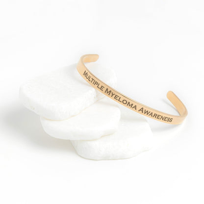 Personalized Multiple Myeloma Awareness Cuff Bracelet - BluSparkle