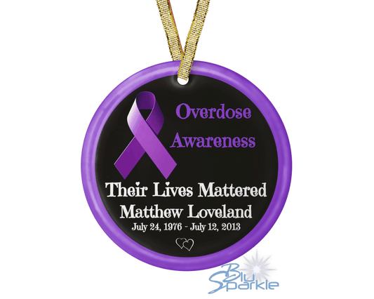 Personalized 'Overdose Awareness: Their Lives Mattered' Ornament - BluSparkle