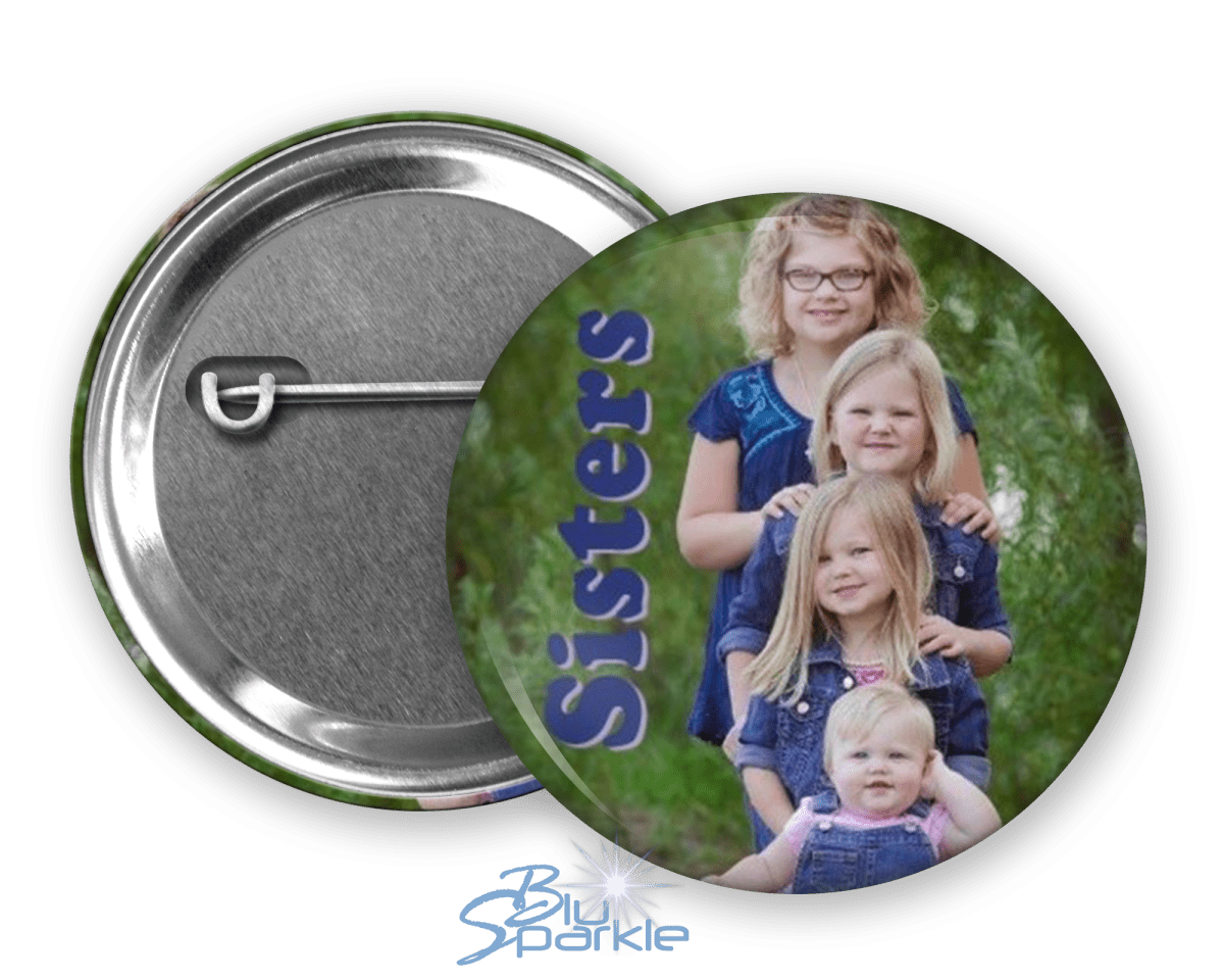 Personalized Photo Pinback Buttons - BluSparkle