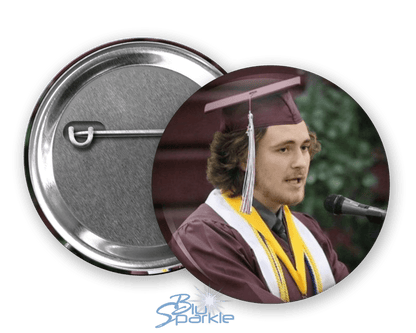 Personalized Photo Pinback Buttons - BluSparkle