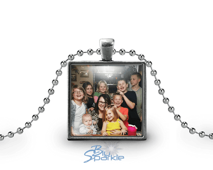 Personalized Photo Square Pendants - BluSparkle
