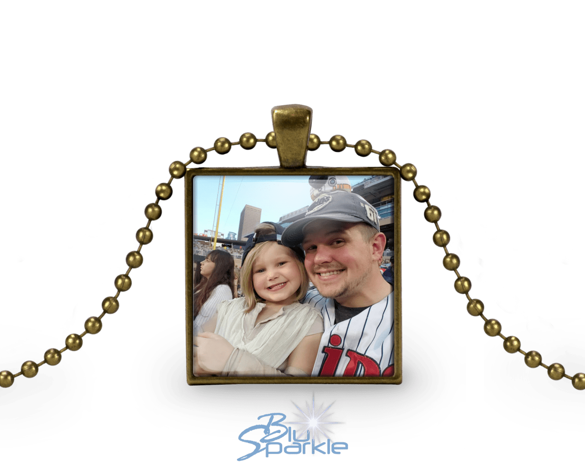 Personalized Photo Square Pendants - BluSparkle