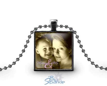 Personalized Photo Square Pendants - BluSparkle
