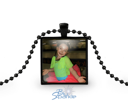 Personalized Photo Square Pendants - BluSparkle