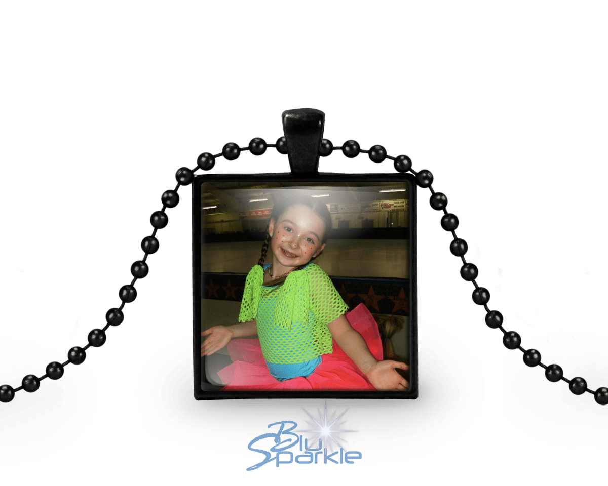 Personalized Photo Square Pendants - BluSparkle