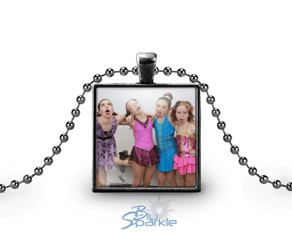 Personalized Photo Square Pendants - BluSparkle