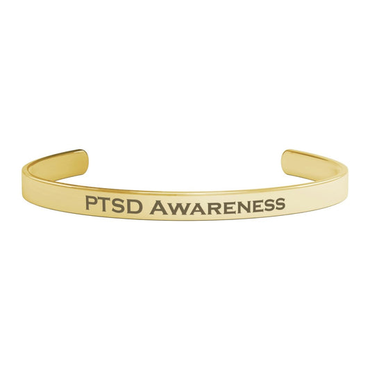 Personalized PTSD Awareness Cuff Bracelet - BluSparkle