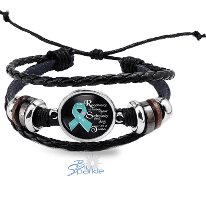 Personalized "Recovery is Living Your Sobriety One Day at a Time" Bracelets - BluSparkle