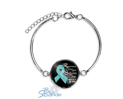 Personalized "Recovery is Living Your Sobriety One Day at a Time" Bracelets - BluSparkle