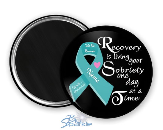 Personalized "Recovery is Living Your Sobriety One Day at a Time" Magnets - BluSparkle