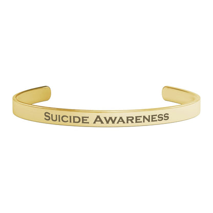 Personalized Suicide Awareness Cuff Bracelet - BluSparkle