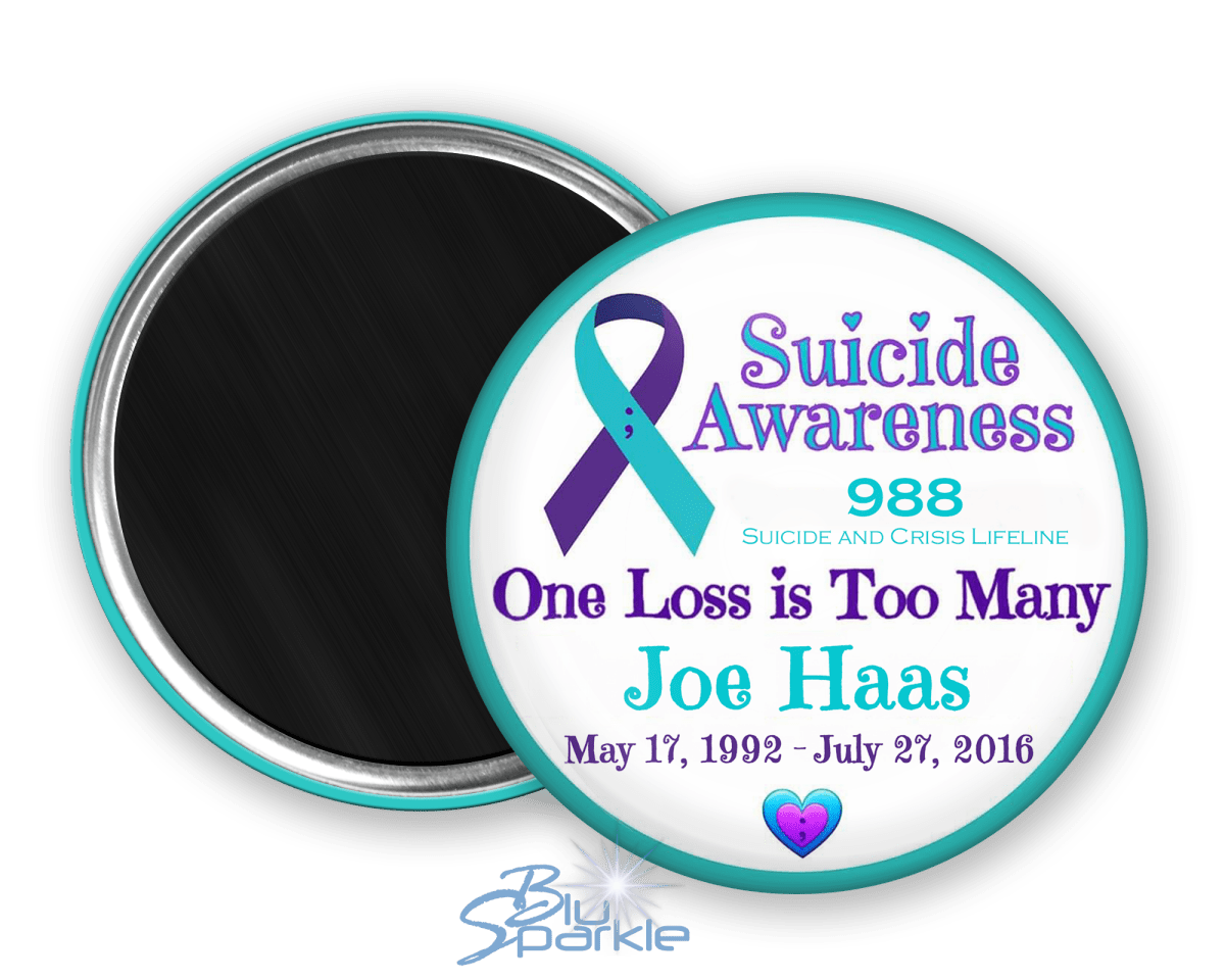 Personalized "Suicide Awareness One Loss is Too Many" Magnets - BluSparkle