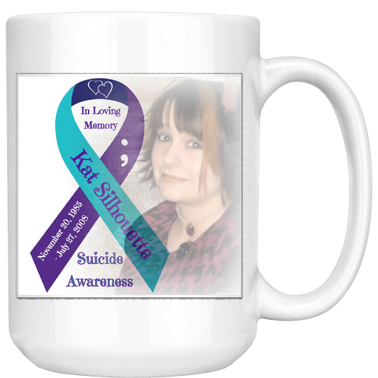 Personalized Suicide Awareness Ribbon & Photo Mug - BluSparkle