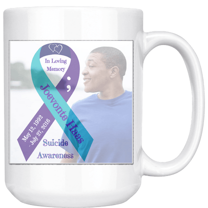 Personalized Suicide Awareness Ribbon & Photo Mug - BluSparkle