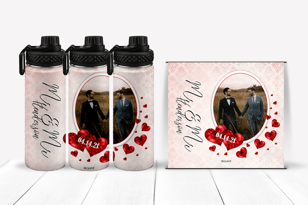 Personalized Wedded Bliss Tumblers and Water Bottles - BluSparkle