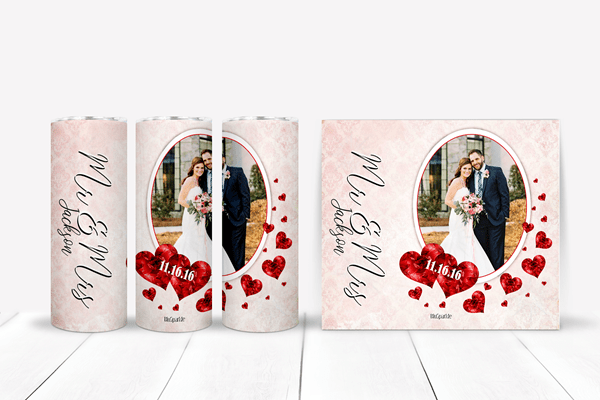 Personalized Wedded Bliss Tumblers and Water Bottles - BluSparkle