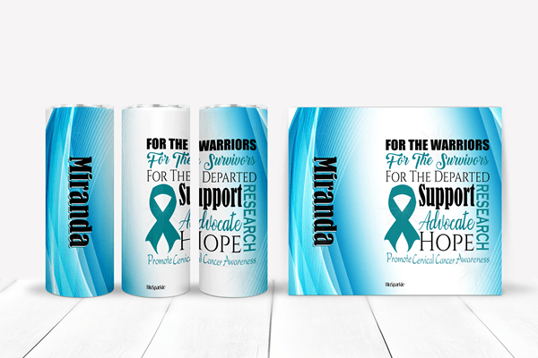 Promote Cervical Cancer Awareness Tumblers and Water Bottles - BluSparkle