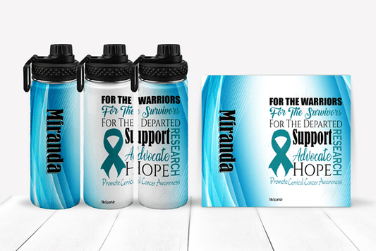 Promote Cervical Cancer Awareness Tumblers and Water Bottles - BluSparkle