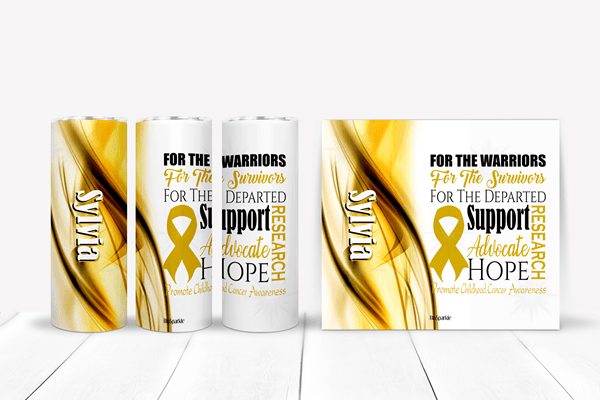 Promote Childhood Cancer Awareness Tumblers and Water Bottles - BluSparkle