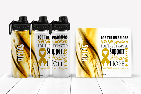 Promote Childhood Cancer Awareness Tumblers and Water Bottles - BluSparkle