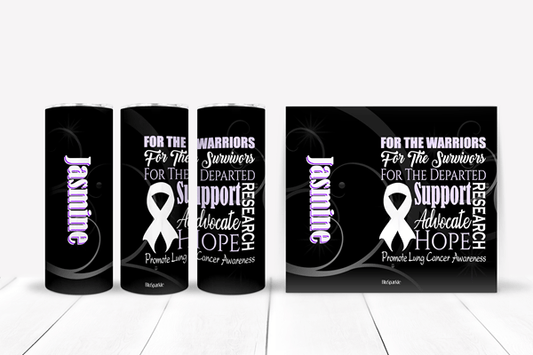 Promote Lung Cancer Awareness Tumblers and Water Bottles - BluSparkle