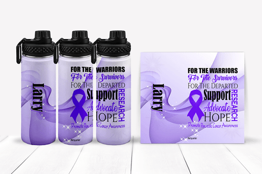 Promote Pancreatic Cancer Awareness Tumblers and Water Bottles - BluSparkle