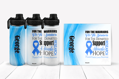 Promote Prostrate Cancer Awareness Tumblers and Water Bottles - BluSparkle