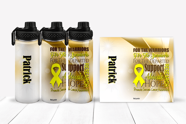 Promote Sarcoma Cancer Awareness Tumblers and Water Bottles - BluSparkle