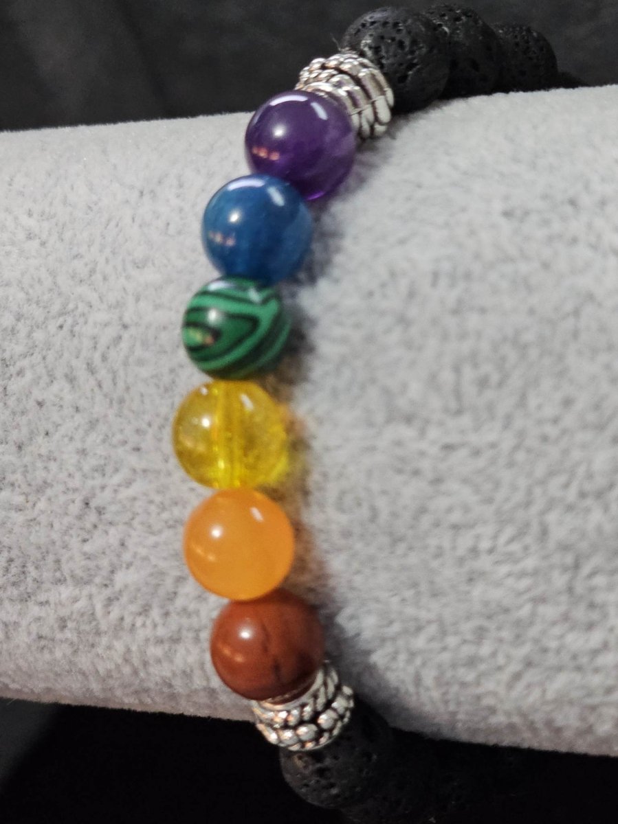 Rainbow Gemstone LGBTQ+ Pride Diffuser Bracelet - BluSparkle