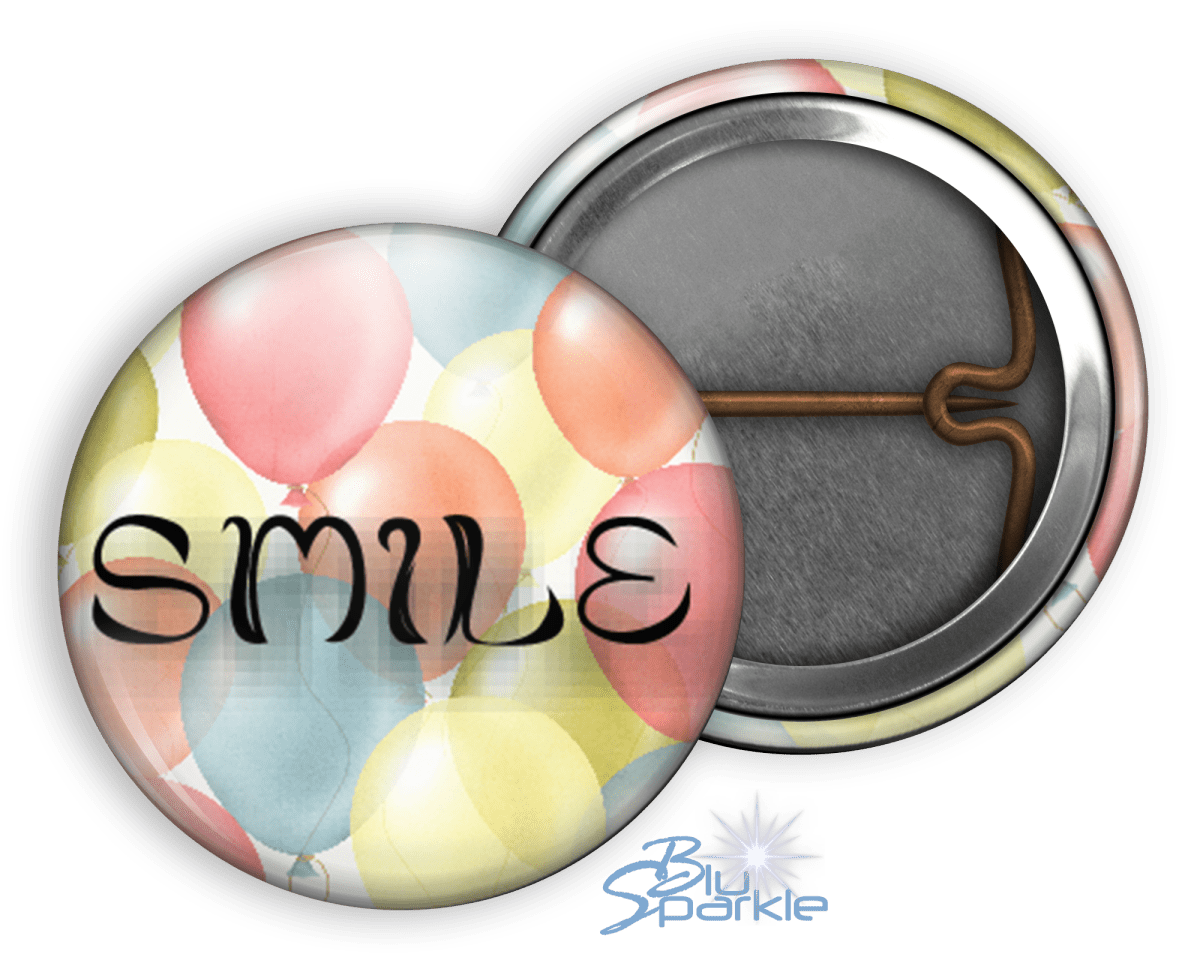 Smile - Pinback Buttons - BluSparkle