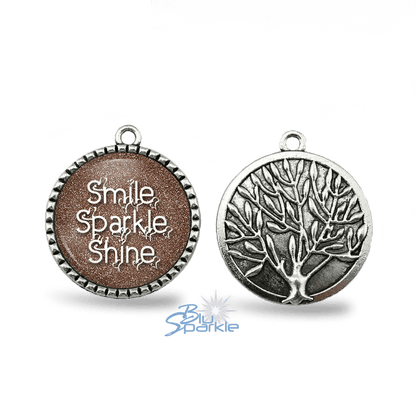 Smile Sparkle Shine - Round Pendants - BluSparkle