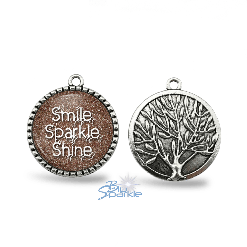 Smile Sparkle Shine - Round Pendants - BluSparkle