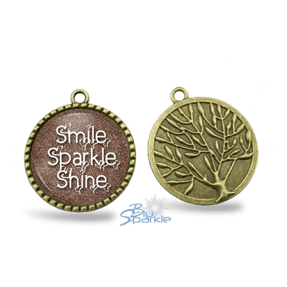 Smile Sparkle Shine - Round Pendants - BluSparkle